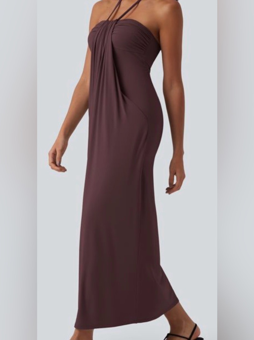 Halara Halter Tie Back Maxi Dress with Pockets - Picture 3 of 3